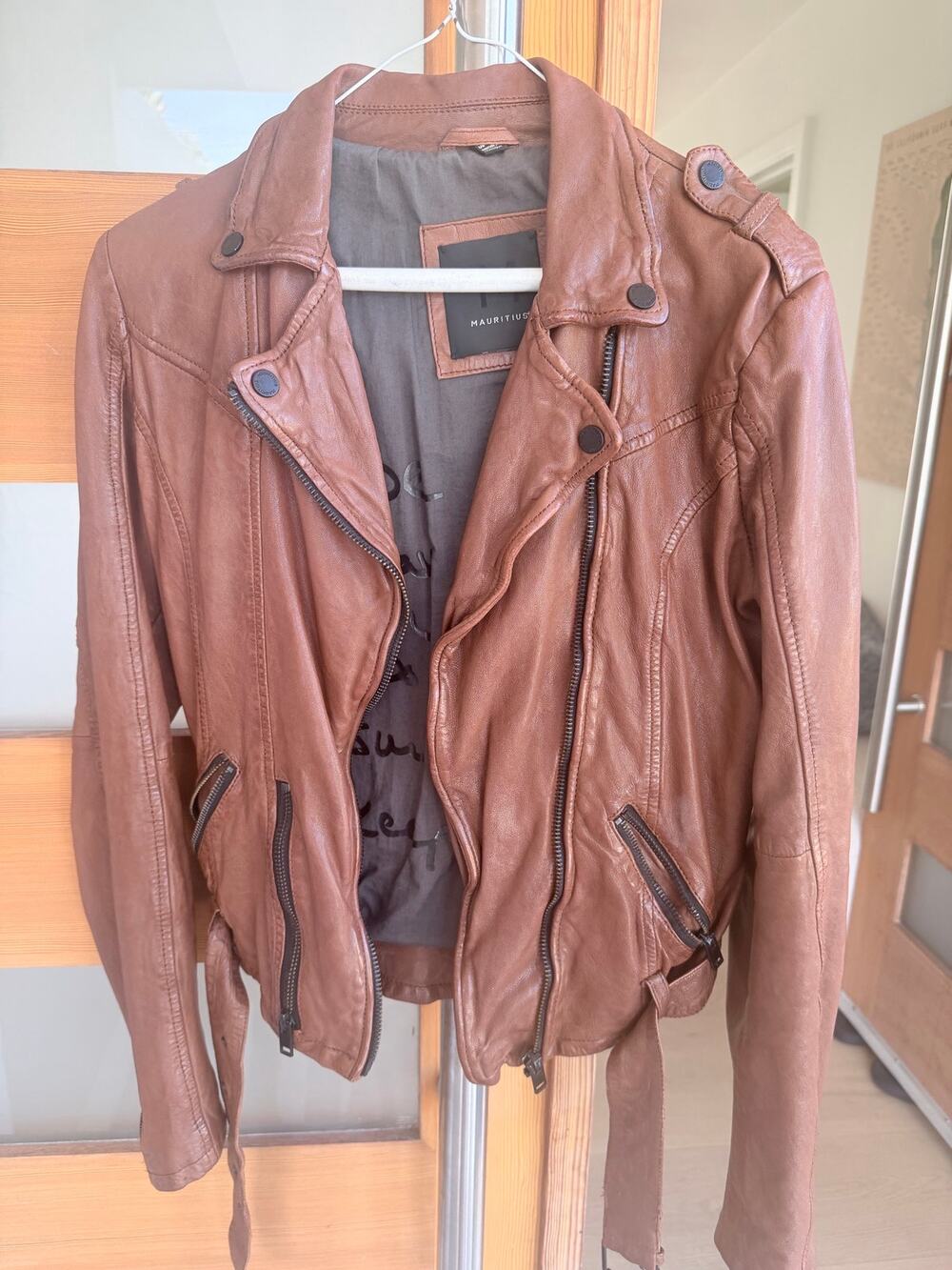 Mauritius Brown Leather Jacket Small